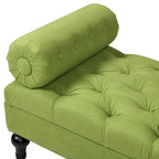 Banquette rembourrée en velours et tissu avec accoudoirs cylindriques – Bleu marine / Anthracite / Violet / Gris / Pêche / Rose / Or / Lavande / Beige / Chartreuse – 2 places
