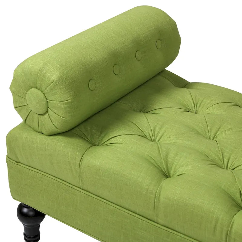 Banquette rembourrée en velours et tissu avec accoudoirs cylindriques – Bleu marine / Anthracite / Violet / Gris / Pêche / Rose / Or / Lavande / Beige / Chartreuse – 2 places