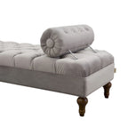 Banquette rembourrée en velours et tissu avec accoudoirs cylindriques – Bleu marine / Anthracite / Violet / Gris / Pêche / Rose / Or / Lavande / Beige / Chartreuse – 2 places