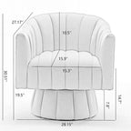 Fauteuil pivotant rond et touffeté en similicuir mi-siècle, moutarde/abricot foncé/noir/marron - Usage unique