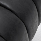 Fauteuil pivotant rond et touffeté en similicuir mi-siècle, moutarde/abricot foncé/noir/marron - Usage unique