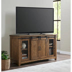 Meuble TV rustique de ferme en pin massif avec portes coulissantes - Noir antique / Blanc gris / Naturel / Blanc antique / Miel Tabac / Espresso / Gris - Usage unique