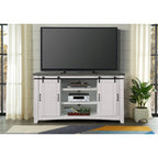 Meuble TV rustique de ferme en pin massif avec portes coulissantes - Noir antique / Blanc gris / Naturel / Blanc antique / Miel Tabac / Espresso / Gris - Usage unique
