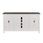 Meuble TV rustique de ferme en pin massif avec portes coulissantes - Noir antique / Blanc gris / Naturel / Blanc antique / Miel Tabac / Espresso / Gris - Usage unique