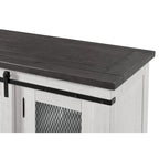Meuble TV rustique de ferme en pin massif avec portes coulissantes - Noir antique / Blanc gris / Naturel / Blanc antique / Miel Tabac / Espresso / Gris - Usage unique