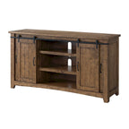 Meuble TV rustique de ferme en pin massif avec portes coulissantes - Noir antique / Blanc gris / Naturel / Blanc antique / Miel Tabac / Espresso / Gris - Usage unique