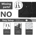 Canapé-lit futon à dossier fendu en similicuir noir mat/noir/amélioré avec accoudoirs réglables - Convient pour 2 personnes