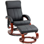 Fauteuil inclinable de massage électrique en cuir synthétique noir/beige avec repose-pieds - Usage individuel