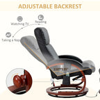 Fauteuil inclinable de massage électrique en cuir synthétique noir/beige avec repose-pieds - Usage individuel