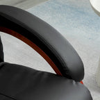 Fauteuil inclinable de massage électrique en cuir synthétique noir/beige avec repose-pieds - Usage individuel