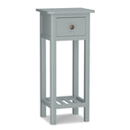 Table d'appoint étroite à 2 niveaux avec tiroir et étagère ouverte Noir / Blanc / Naturel / Gris - Usage unique