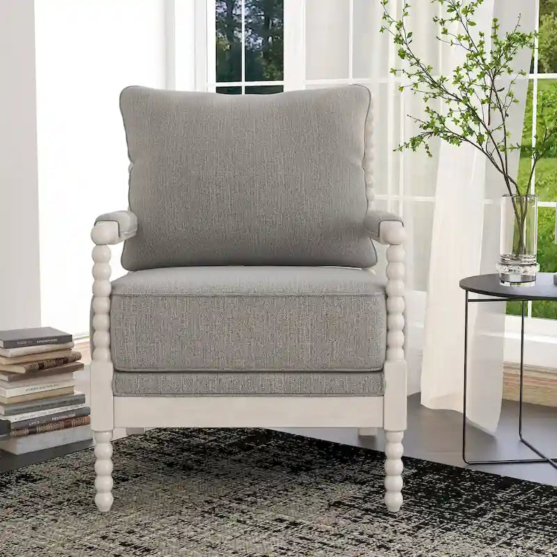 Fauteuil en tissu matelassé et perlé Quince Farmhouse par Furniture of America