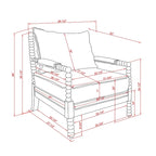 Fauteuil en tissu matelassé et perlé Quince Farmhouse par Furniture of America