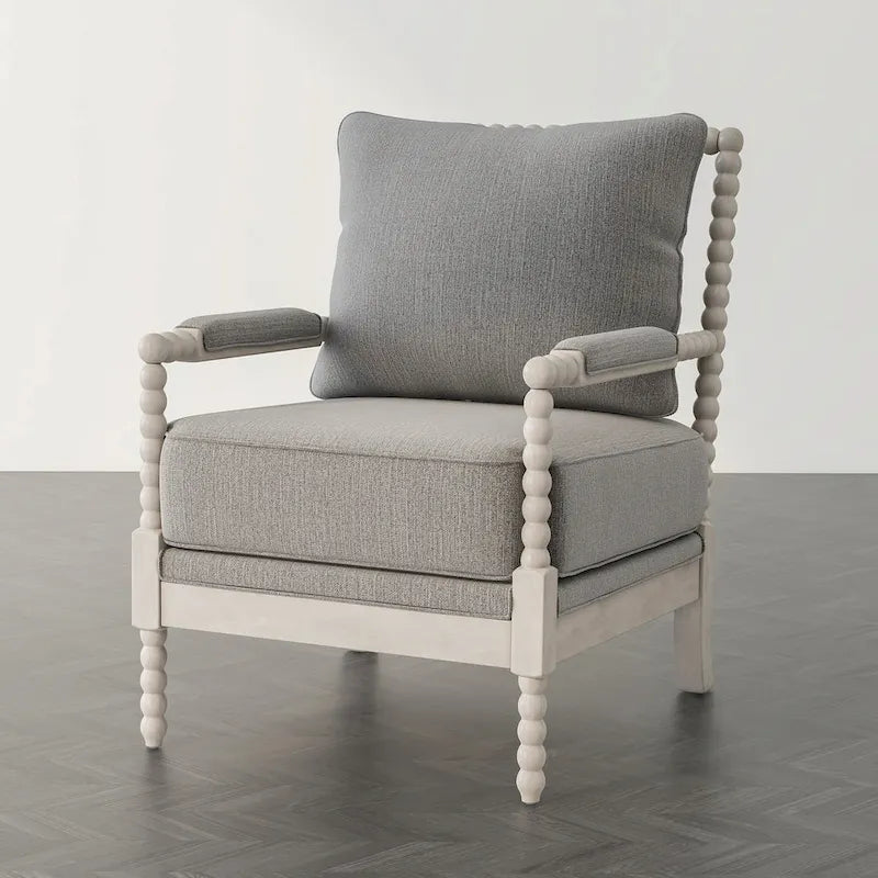Fauteuil en tissu matelassé et perlé Quince Farmhouse par Furniture of America