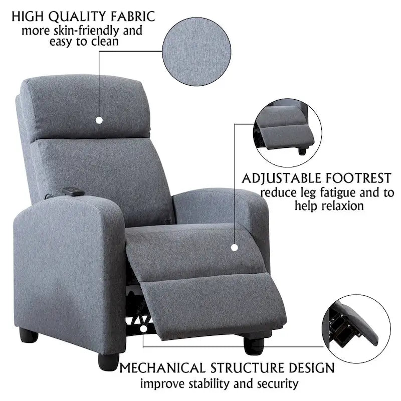 Fauteuils inclinables réglables à pousser pour le salon