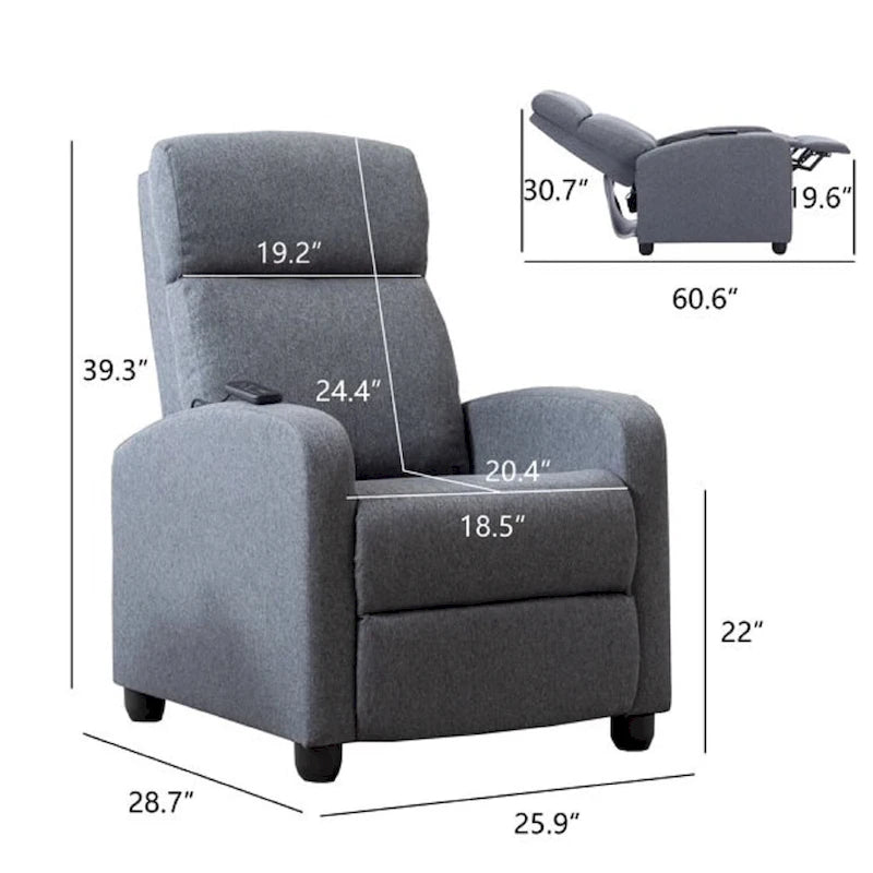 Fauteuils inclinables réglables à pousser pour le salon