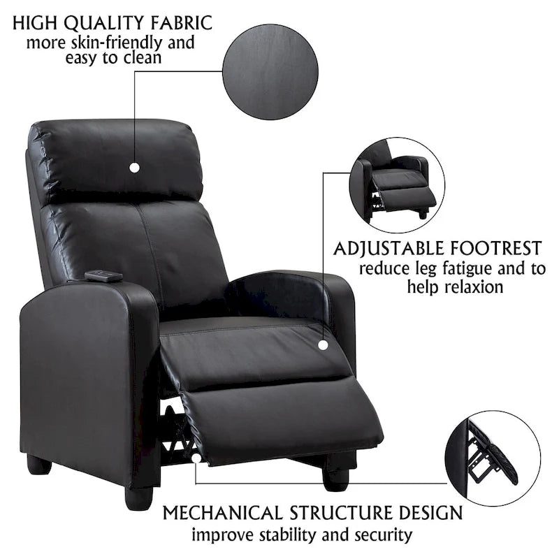 Fauteuils inclinables réglables à pousser pour le salon