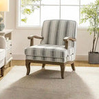 Rinaldo Farmhouse Polyester Armchair with Solid Wood Legs by HULALA HOME