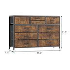 Commode TV moderne à 10 tiroirs Rose / Saule noir / Blanc / Marron / Noir - Usage unique