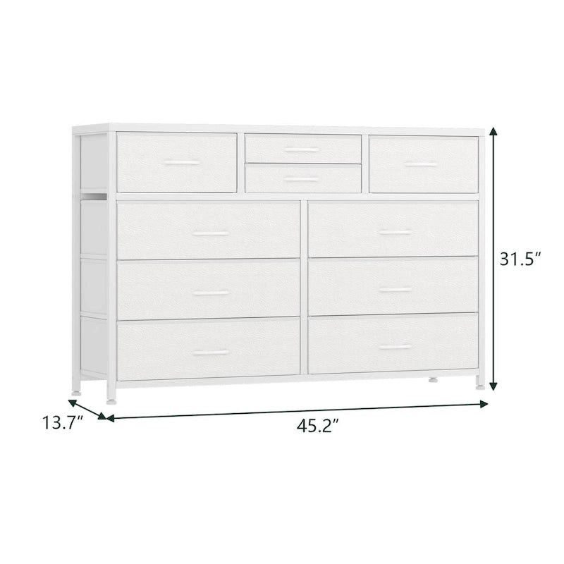 Commode TV moderne à 10 tiroirs Rose / Saule noir / Blanc / Marron / Noir - Usage unique