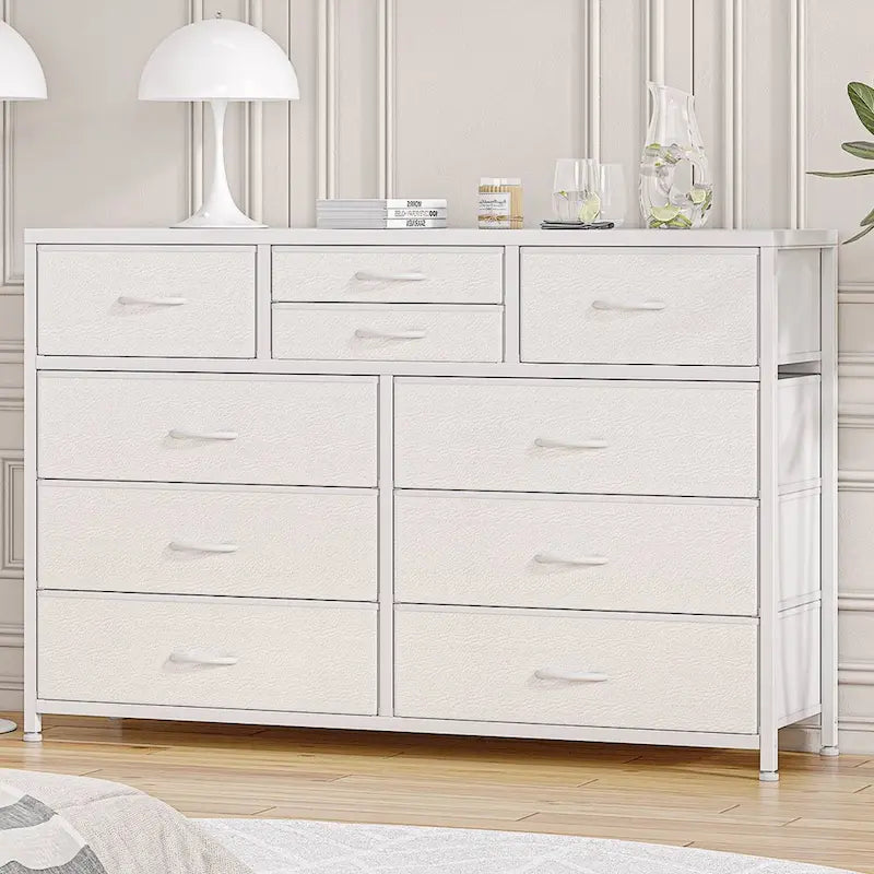Commode TV moderne à 10 tiroirs Rose / Saule noir / Blanc / Marron / Noir - Usage unique