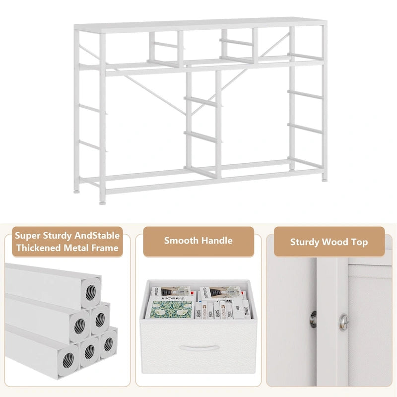 Commode TV moderne à 10 tiroirs Rose / Saule noir / Blanc / Marron / Noir - Usage unique