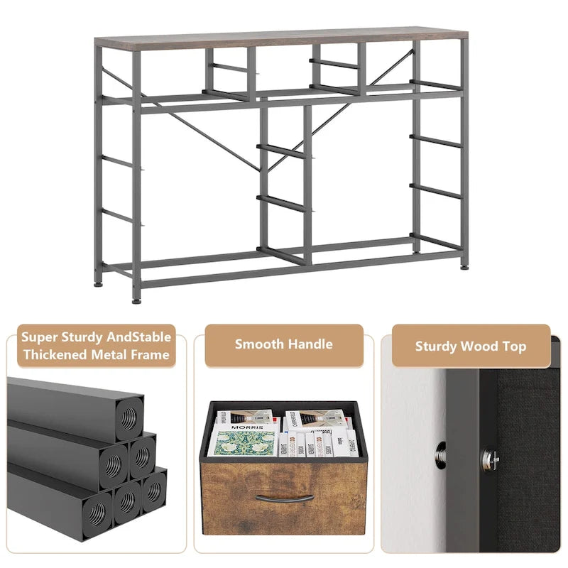 Commode TV moderne à 10 tiroirs Rose / Saule noir / Blanc / Marron / Noir - Usage unique