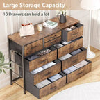 Commode TV moderne à 10 tiroirs Rose / Saule noir / Blanc / Marron / Noir - Usage unique