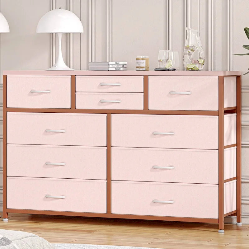 Commode TV moderne à 10 tiroirs Rose / Saule noir / Blanc / Marron / Noir - Usage unique