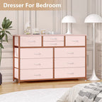Commode TV moderne à 10 tiroirs Rose / Saule noir / Blanc / Marron / Noir - Usage unique