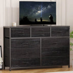 Commode TV moderne à 10 tiroirs Rose / Saule noir / Blanc / Marron / Noir - Usage unique