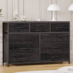 Commode TV moderne à 10 tiroirs Rose / Saule noir / Blanc / Marron / Noir - Usage unique