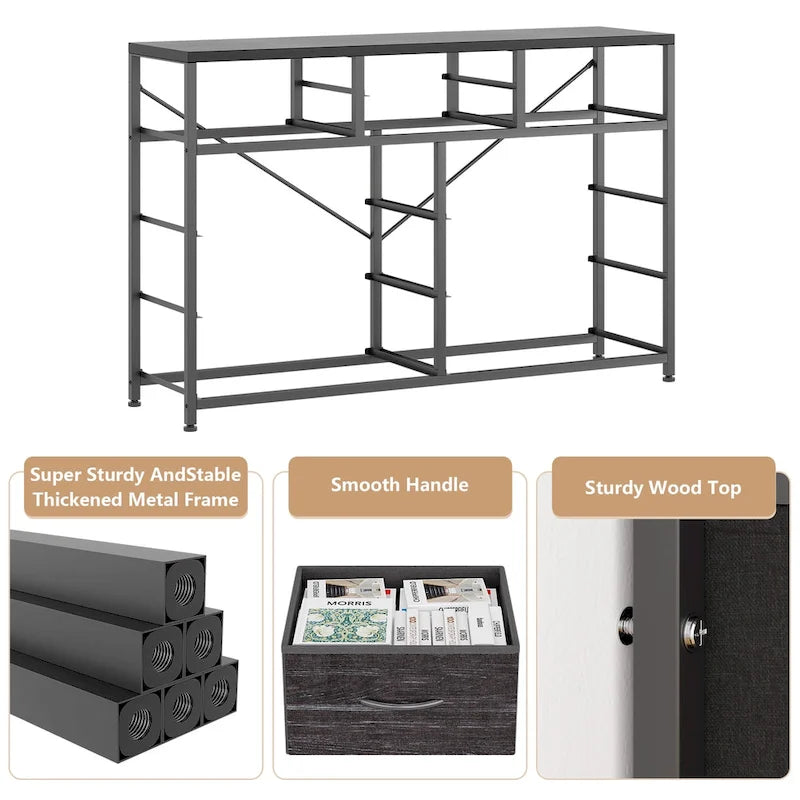 Commode TV moderne à 10 tiroirs Rose / Saule noir / Blanc / Marron / Noir - Usage unique