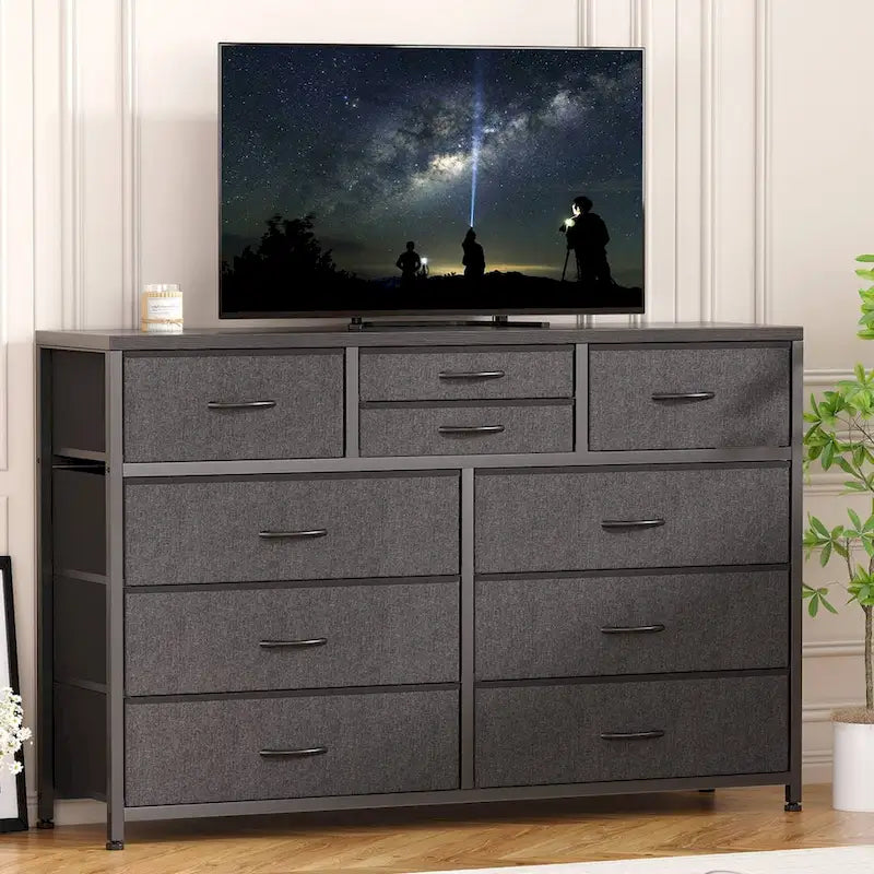Commode TV moderne à 10 tiroirs Rose / Saule noir / Blanc / Marron / Noir - Usage unique