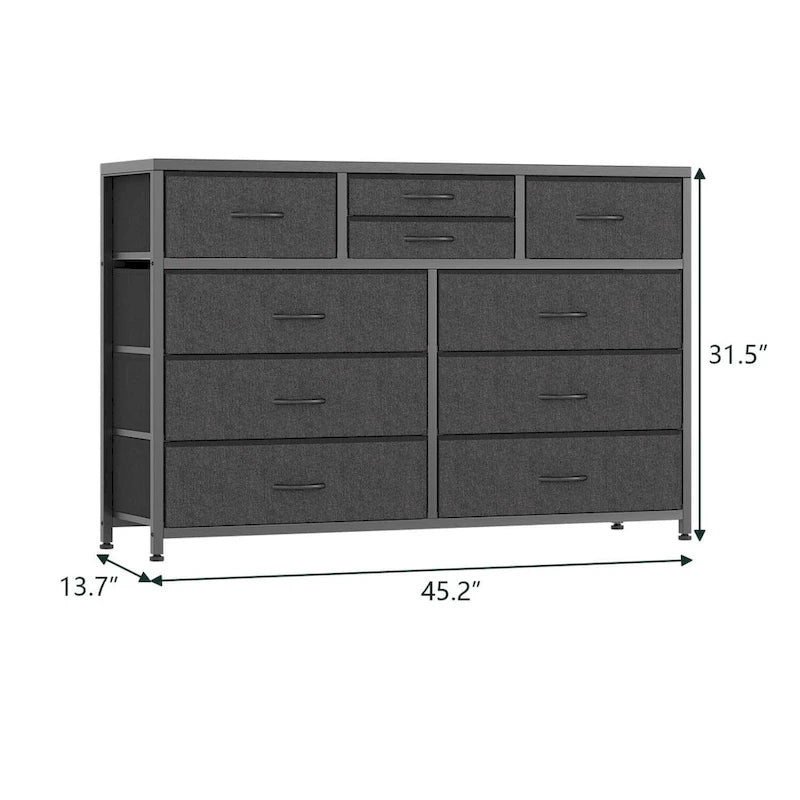 Commode TV moderne à 10 tiroirs Rose / Saule noir / Blanc / Marron / Noir - Usage unique