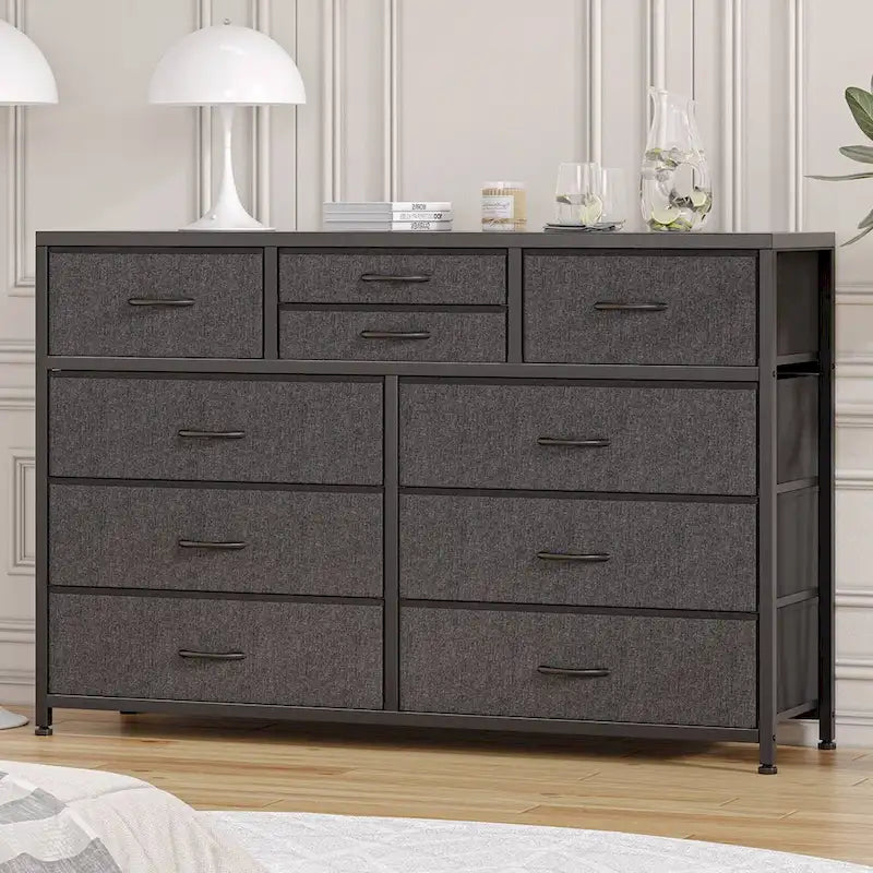 Commode TV moderne à 10 tiroirs Rose / Saule noir / Blanc / Marron / Noir - Usage unique