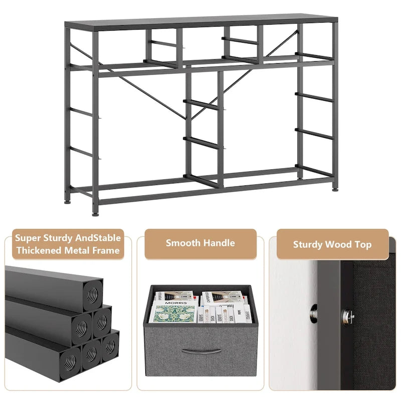 Commode TV moderne à 10 tiroirs Rose / Saule noir / Blanc / Marron / Noir - Usage unique