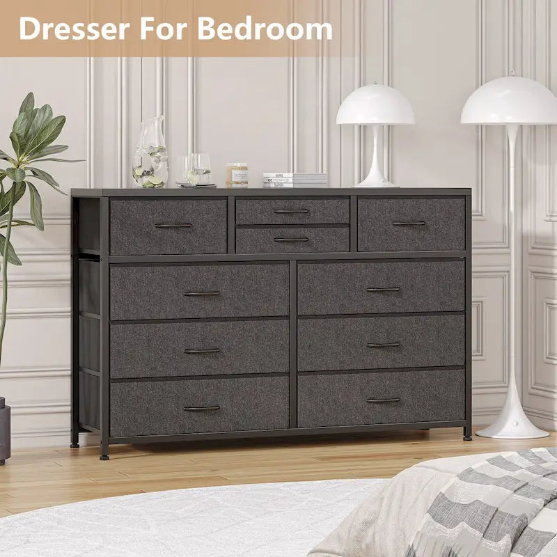 Commode TV moderne à 10 tiroirs Rose / Saule noir / Blanc / Marron / Noir - Usage unique
