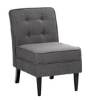 Fauteuil d'appoint sans accoudoirs, capitonné avec rangement, couleur crème mouchetée / beige sable / gris anthracite - Usage unique