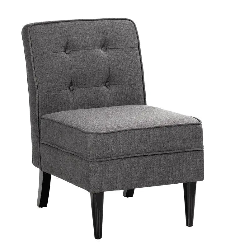 Fauteuil d'appoint sans accoudoirs, capitonné avec rangement, couleur crème mouchetée / beige sable / gris anthracite - Usage unique