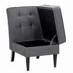 Fauteuil d'appoint sans accoudoirs, capitonné avec rangement, couleur crème mouchetée / beige sable / gris anthracite - Usage unique