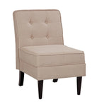Fauteuil d'appoint sans accoudoirs, capitonné avec rangement, couleur crème mouchetée / beige sable / gris anthracite - Usage unique