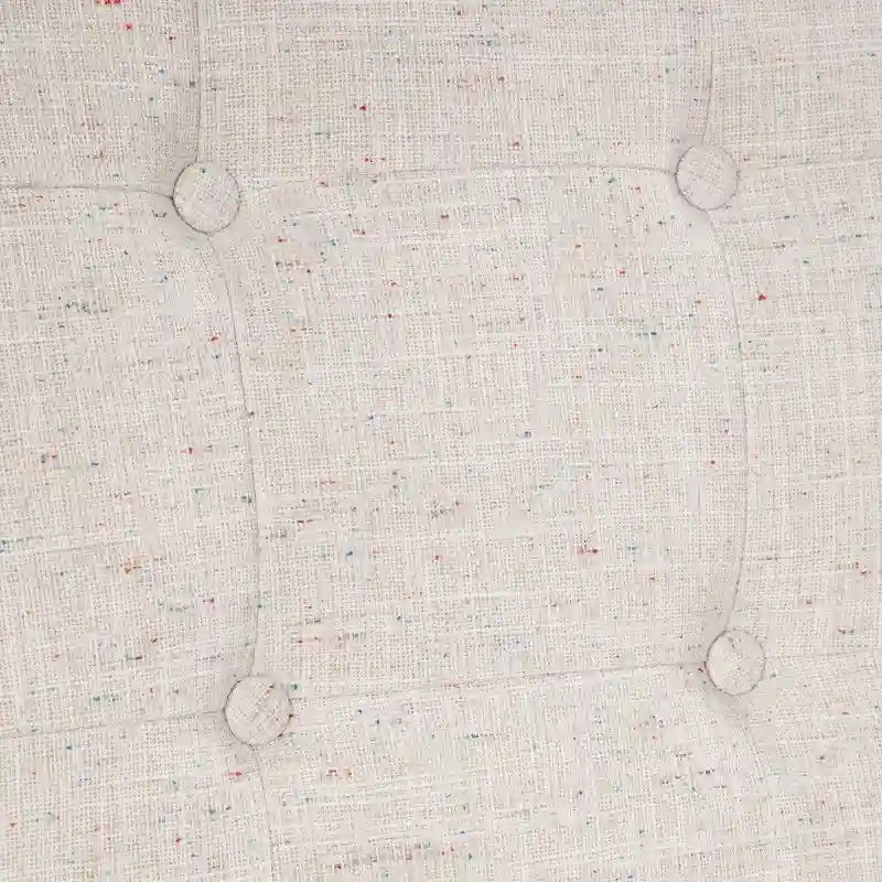 Fauteuil d'appoint sans accoudoirs, capitonné avec rangement, couleur crème mouchetée / beige sable / gris anthracite - Usage unique