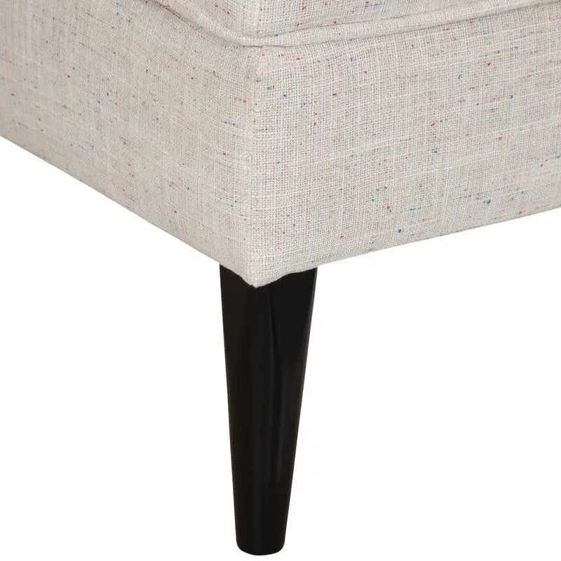 Fauteuil d'appoint sans accoudoirs, capitonné avec rangement, couleur crème mouchetée / beige sable / gris anthracite - Usage unique