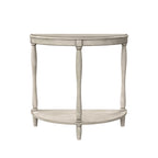 Console d'entrée demi-lune de style campagnard français vert clair antique avec étagère inférieure - Usage unique