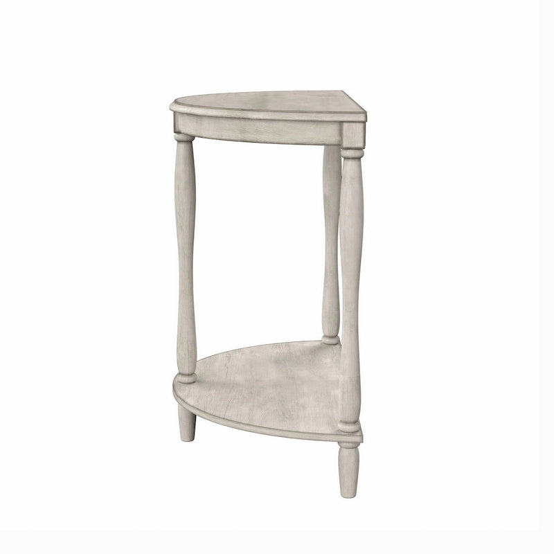 Console d'entrée demi-lune de style campagnard français vert clair antique avec étagère inférieure - Usage unique