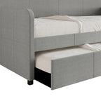 Lit de repos double rembourré minimaliste gris chaud / gris clair avec lit gigogne - Pour 2 personnes