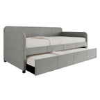 Lit de repos double rembourré minimaliste gris chaud / gris clair avec lit gigogne - Pour 2 personnes