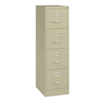 Classeur vertical en acier à 4 tiroirs Beige / Noir / Gris clair avec glissières à billes et serrure