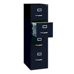 Classeur vertical en acier à 4 tiroirs Beige / Noir / Gris clair avec glissières à billes et serrure